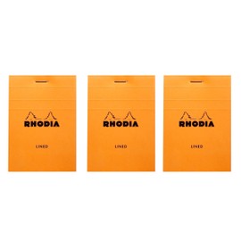 Pack of 3 Rhodia Classic Orange Notepad lined - 3 in. x 4 in.