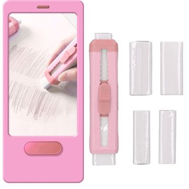 Push-Pull Rubber, Retractable Rubber, Flexible Design with Double Buckle, Easy for Office, School Pink