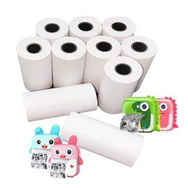 Instant Camera for Kids Inkless Thermal Printing Paper, 2.2X1.1 Inch,10 Rolls of Printable Camera Filler Paper Suitable for Mostly Kids Instant Print Cameras(White 2)
