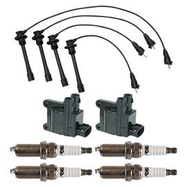 TRQ Ignition Kit Ignition Coil Spark Plugs Spark Plugs Wire Set Compatible with 1997-2000 Toyota 4Runner 1998 T100 1998-2000 Tacoma