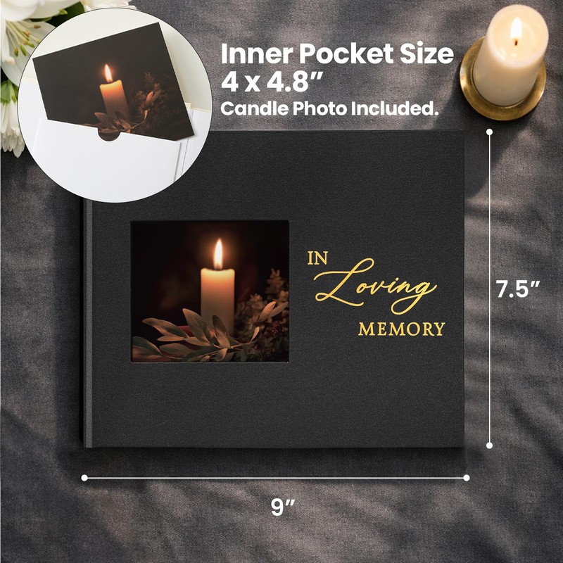Braveriky Funeral Guest Book, in Loving Memory Sign in Book