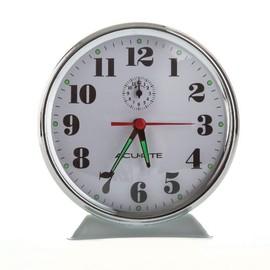 AcuRite 15606 Vintage Alarm Clock, White