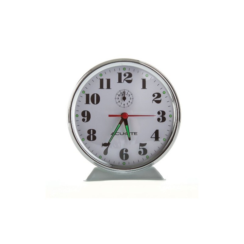 AcuRite 15606 Vintage Alarm Clock, White