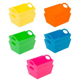Simplify Neon, 10 Pack, Mini Storage Containers, Bins, Drawer, Office Organization, Good for Toys, Hair Accessories, Bobby Pins, Q-Tips, Small Items