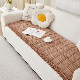 Awjcsv Couch Cover for Dogs Washable, Fuzzy Pet Cover for Sofa, 3 Cushion Couch Pet Friendly, Non Slip Cover (Dark Brown, 27.6" x 82.7")