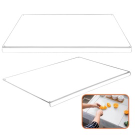 24"x 18"Acrylic Anti-Slip Transparent Cutting Board for Kitchen Counter,Clear Cutting Board for Countertop with Lip,Non Slip Chopping Board,Space Saving Countertop Protector-One Piece