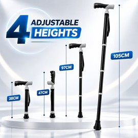 Adjustable Telescopic Walking Cane for Daily Support – Portable Anti-Slip Walking Stick for Travel and Outdoor Use