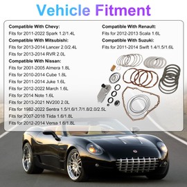 INGKAN JF015E RE0F11A Transmission Master Rebuild Kit w/Filter Clutch Fits for 11-22 Chevy Spark, 13-14 Mitsubishi Lancer, 82-22 Nissan Sentra/ NV200, 11-14 Suzuki Swift Replace OE JF015E RE0F11A