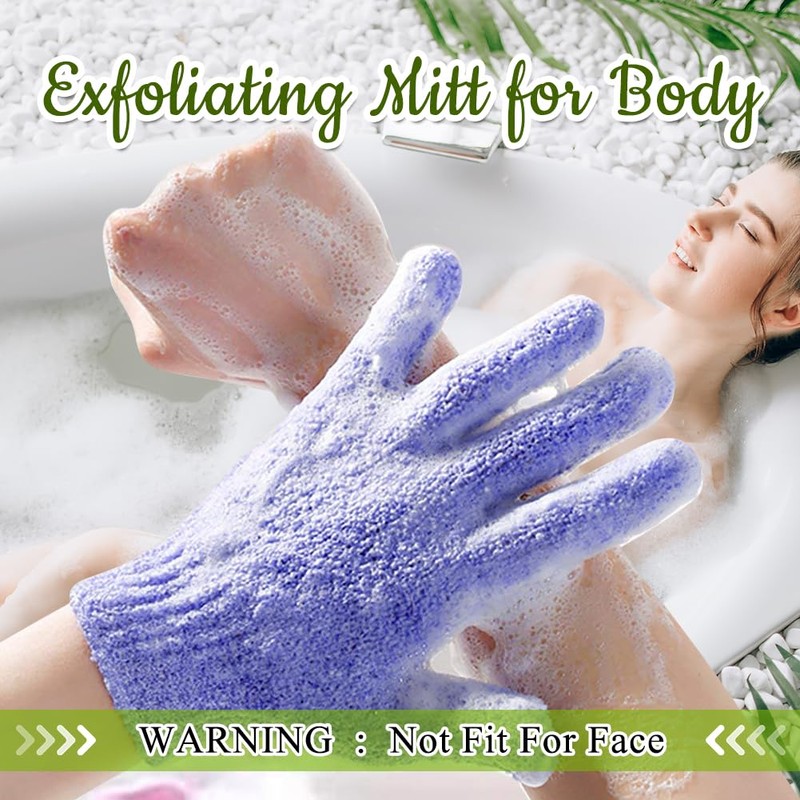 3 Paar Peelinghandschuh, Exfoliating Gloves Peeling-Duschhandschuhe Doppelseitig Körperhandschuh, Peeling Handschuhe