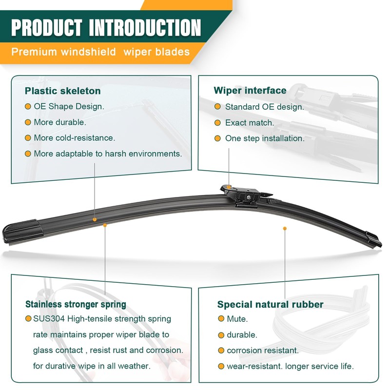 KVQ Windshield Wiper Blades Replacement for Ford Escape 2013 2014