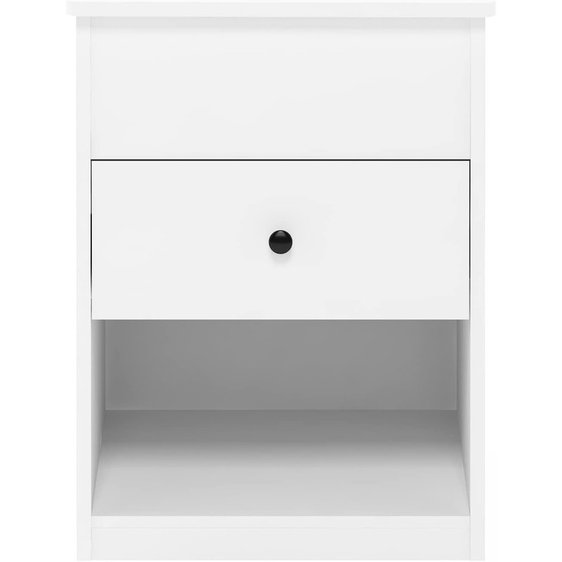 Furinno Jensen Lift Top Nightstand, Solid White