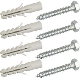 electrosmart Pack of 10 M8 x 50mm Steel Bolts Kit with Wall Plug & Washer for Mounting Bracket Aerial Sky Dish Gates