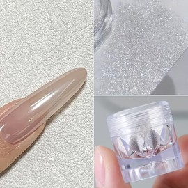  Laser Glitter Nail Powder for Manicure Art – Odorless Chrome Aurora Pearl Dust Pigment – Metallic Mirror Effect Powder for UV Gel Nails, Nail Charms