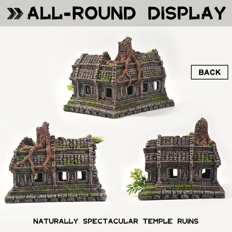 PTFJZ Aquarium Decorations Large Fish Tank Ornament Reptile House Shelter