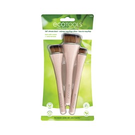 EcoTools 360 Ultimate Blend Makeup Brush Kit, For Cream, Liquid, & Powder Foundation, Blush, & Bronzer, Buff & Blend Makeup, Full Coverage, Dense Bristles, Vegan & Cruelty-Free, 3 Piece Set