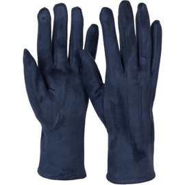 styleBREAKER 09010043 Women's Touchscreen Gloves Plain with Decorative Stitching Warm Finger Gloves Winter, darkblue