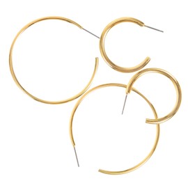 OFFSCH Chic Women's Earrings 2 Pairs of C-shaped Hoop Earrings Fashion Trendy Charm Earrings for Women Friends