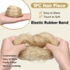 FDEETY Echthaar Dutt Haarteil für Damen Haarteil Mit Gummiband Braids