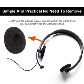 sourcingmap Replacement Earbud Tips Pads, Soft Sponge Ear Tips Buds for Earphone Headsets Accessories, Small 3.5cm Foam Cushions Eartips Headphone Covers Protector, 10 Pcs Black