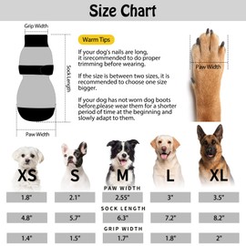 SCENEREAL Dog Socks to Prevent Licking Paws for Hot/Cold Pavement Anti Slip, Dog Shoes for Hardwood Floors, Dog Boots & Paw Protectors with Grippers for Small Medium Large Senior Dogs, Owl XS