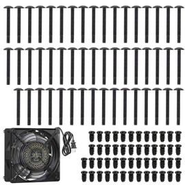 Fan Bolts, Case Fan Screws, 100 Pieces Computer Case Fan Screws Kit, Long and Short, for Laptop PC Computer Repair Accessories Pack, 2 Types of Screws, Black