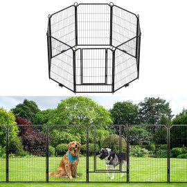 Unbranded Dog Playpen 8 Panel Pet Exercise Pen 24"/32"/40" Dog Crate Fence Outdoor/Indoor - 40 inch