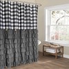 Seasonwood Farmhouse Shower Curtain Grey Shower Curtain with Button Bathroom