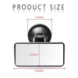 Car Baby Rear Facing Seat Mirror, HD 5.12 * 2.57" 360 Rotatable & Vacuum Suction Cup Mount for Windshield, Dashboard - Ideal Rear View for Parents