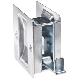 Rockwood 890.26D Brass Pocket Door Pull, 2-1/2" Width x 2-3/4" Height, Satin Chrome Plated Finish