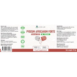 Alzuro Labs Pygeum Africanum Forte, 5,000 mg Equivalent (250 mg 20:1 Extract), 120 Vegan Capsules, High Dose Prostate Support, 4 Month Supply, Laboratory Tested, GMP Certified