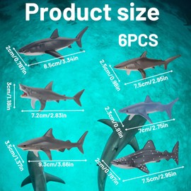 6Pcs Shark Toys, Shark Bath Toy, Mini Sea Animal Figures, for Marine Animal Collectors, and Marine Knowledge Education, Birthday Gift For Kids Toddlers
