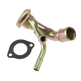 A ABSOPRO Engine Coolant Thermostat Housing No.F57Z-8592-AB HVAC Water Pump Outlet Tube for Ford for Ranger 1993-1997 Metal Bronze Tone