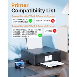 E-Z Ink Compatible Ink Cartridge Replacement for Canon PGI-250XL PGI 250 XL CLI-251XL CLI 251 XL to use with Pixma IP8720 (1 Large Black, 1 Cyan, 1 Magenta, 1 Yellow, 1 Small Black,1 Gray) 6 Pack