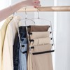 SINDAX Pants Hangers Space Saving - 6Pack, 5 Layers Space