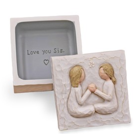 AcowSpt Sister Birthday Gifts, Soul Sister Gifts for Women, Sculpted Hand-Painted Keepsake Box