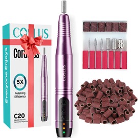 COSLUS Cordless Nail Drill Electric File: Professional for Acrylic Gel Dip Powder Nails Portable Nail Drill Machine Kit for Manicure Pedicure Nail Set with Everything Rechargeable Lightweight