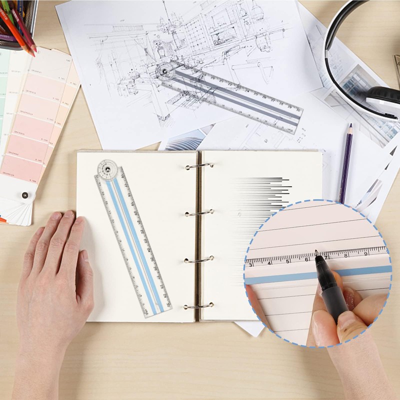 4 PCS 30cm Ruler Foldable, Ruler 30cm Folding, Clear Foldable