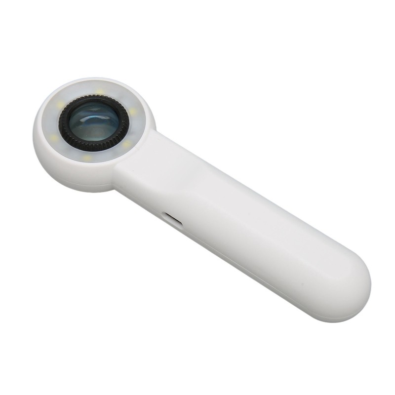 30X Handheld Magnifier 3 Levels Brightness Adjustment Touch Control LED