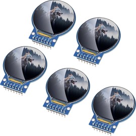 YELUFT Pack of 5 1.28 Inch TFT Display Round 240 x 240 Pixels RGB 65,000 Colours GC9A01 Driver SPI Interface Self-Luminous Display Board for Arduino/Raspberry Pi/ESP32