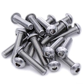 M6 (6mm x 6mm) Hex Socket Button Machine Screw (Bolt) - Stainless Steel (A2) (Pack of 20)