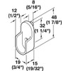 Top Shelf Hardware Chrome Oval Closet Rod with End Supports