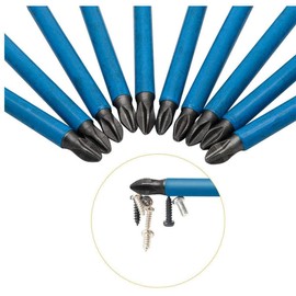 10 Pcs 90mm Screwdriver Bit Sets Anti-Slip Cross Magnetic Impact Screw Bits Blue