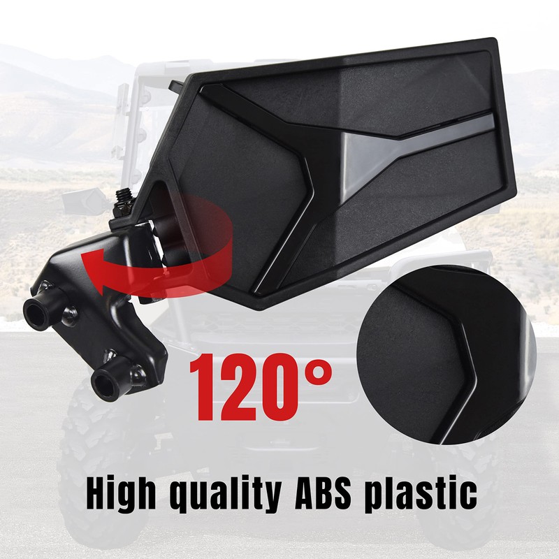 SAUTVS Adjustable Rearview Side Mirrors for Polaris Ranger 1000/XP 1000/Crew