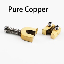 OVSAL Brass Guitar Bridge Saddles 10.5mm Electric Guitar Brass Saddles for Fender Strat Stratocaster Tele Telecaster 6 String Guitar Tremolo Bridge Saddles (I-shaped)