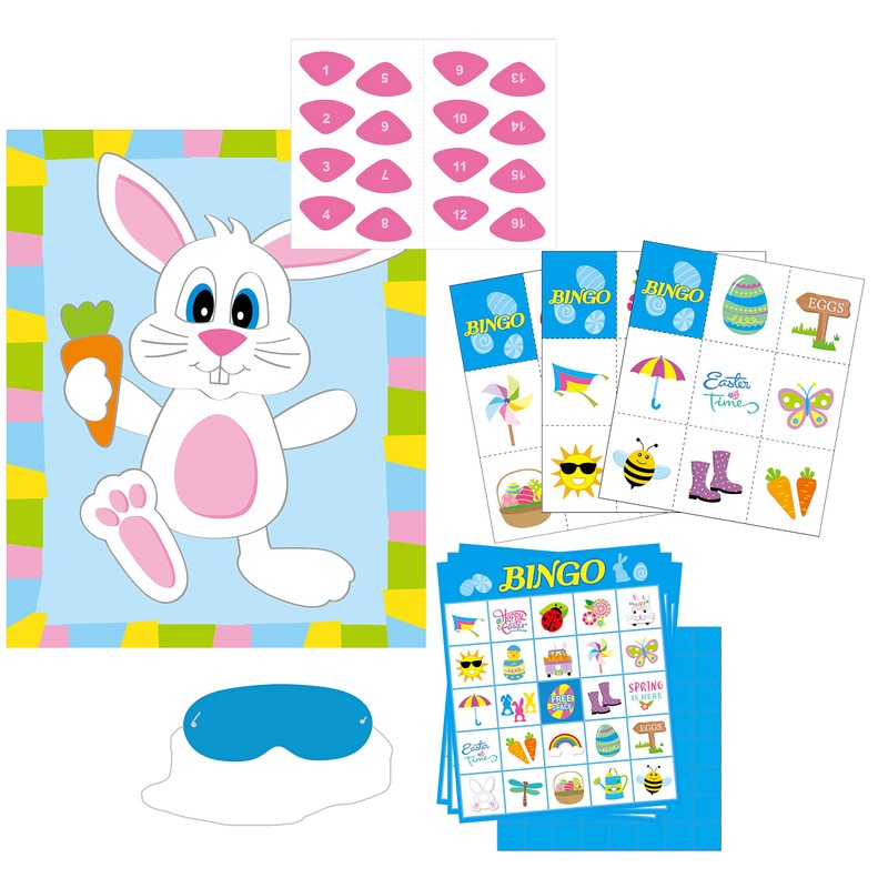 Iconikal 32 Player Easter Bingo Set with Bonus Pin the
