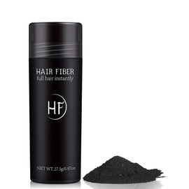 Professional Quality Hair Fibres - Instantly Conceals Hair Loss for Bald Spots & Thinning Hair - Black Color - Hair Building Thickener Powder - Fiber Blend