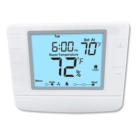 Programmable Auto Changeover Thermostat for House, 1 Heat/1 Cool, Extra Large Display, Smart Auto Switching, White Backlight