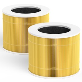 Leemone 2 Pack Core Mini Pet Replacement Filter for LEVOIT Core Mini Air Purifiers, High-Efficiency Activated Carbon,Yellow