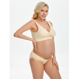 Angelhood Cotton Maternity Underwear Under Bump, Healthy Pregnancy Panties Postpartum Underwear 8 Pack with Laundry Bag