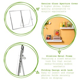 Nicola Spring Metal Photo Frame - Fits Photo Size 5 x 7 (12 x 17cm) - Pack of 1 - Gold Picture Frame Portrait Orientation Freestanding Photo Frame Photo Certificate Display Poster Frame